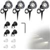CPROSP 4PCS 5W Faretto da Giardino GU10 Proiettore LED Spot Bianco Naturale | Per Esterno Giardino 4000K; con Picchetto Esterno IP65; con 150cm Câble D'alimentation