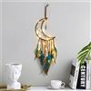 Dsaren Acchiappasogni Piume Decorative Led Indiano Dream Catcher Wall Piume Acchiappa Sogni Fatto a Mano Per Ragazze Camera da Letto Casa Parete Decorazione Regalo di Natale (Blu)