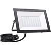 Allin Faretto LED da Esterno 50W, 5000LM 6500K Faro LED Esterno Con Spina Schuko, 3m Cavo di Alimentazione, IP65 Impermeabile, Faretti LED con Supporto Regolabile a 180° per Giardino, Terrazza, Garage