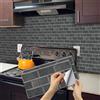 BUYBLIFE Grigio Adesivi per Piastrelle, 24 Pezzi Retro Piastrelle Adesive per Cucina 15x30cm PVC Autoadesiva Resistente al Calore Impermeabile Vinile Decorazione Della Casa per Bagno