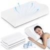 Elviros Cuscino Cervicale per Dormire in Memory Foam, Cuscino Ortopedico Ergonomico Altezza Regolabile, per Dormire su Fianco e Schiena con Fodera Traspirante Rimovibile, 60×35.5×13,5/11.5cm