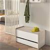 Dmora Cassapanca Lantana 40x90x46h cm Bianco Rovere Colore Struttura Marrone, Made in Italy