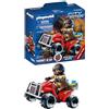 PLAYMOBIL City Action 71090 Quad Vigile del Fuoco, con Motore Pull-Back, Giocattoli per Bambini dai 4 Anni