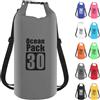 POPOYU 30L Borsa Impermeabile,Grigio Waterproof Zaino Impermeabile Sacco Impermeabile con Tracolla Regolabile,2L/5L/10L/15L/20L/30L Dry Bag per Outdoor Sport Acquatici,Barca, Pesca, Rafting, Nuoto