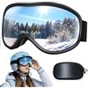 DOMOR Maschera da Sci, Occhiali da Sci per Uomo Donna OTG Maschere Sci,Anti Nebbia 100% Anti-UV Antipolvere Antivento per ciclismo Equitazione/arrampicata/sci