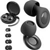 Cezlstesy Tappi per le orecchie per dormire, 30 dB, cancellazione rumore, custodia, morbidi e riutilizzabili, silicone, concerti, viaggi, sonno, XS/S/M/L (nero)