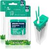 Qibivfo 200 Pezzi Scovolino Denti in Silicone Morbido Verde Menta, Scovolini Dentali per Pulizia Denti Quotidiana, Stuzzicadenti Plastica per Igiene Interdentale, con Custodia Portatile