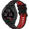 MELEJIA Cinturino in Silicone Compatibile con Garmin Vivoactive 5/Vivoactive 3/Venu Sq 2/Venu 2 Plus/Forerunner 165/Forerunner 245, 20mm Ricambio Cinturino, Regolabile Sportiva Cinturini-Nero Rosso