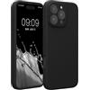 kwmobile Cover per iPhone 16 PRO Max Custodia - Back Case per Smartphone in Silicone TPU - Protezione Gommata - Nero