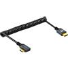 Twozoh Cavo Mini HDMI Spirale a 90° a HDMI, ad Angolo retto da Mini HDMI a HDMI, supporto Cavo a spirale 4K/3D 1080p Estendere fino a 1,5M