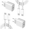 Mijun Caricatore per iPhone 16, 2 Pack Caricatore Rapido da 20W con Cavo 2 M USB C a C Adattatore di Caricabatterie di Tipo C Compatibile con iPhone 17/16/15 Plus/16 Pro/15/16 Pro Max/16e/iPad Pro/Air