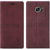 OKZone Cover per Samsung Galaxy S7 Edge, Cover a Libro Samsung S7 Edge, Custodia in Pelle Samsung S7 Edge Magnetica [Portafoglio] Custodia Silicone TPU Antiurto,Funzione Supporto Slot Schede (Rosso)