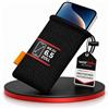 wortek Custodia universale per cellulare in rete di nylon, 18,5 x 9 cm, custodia per cellulare, custodia per smartphone per smartphone comuni fino a 6,5 pollici - Accessori per cellulare, borsa in