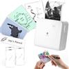 Phomemo M02 Pro Mini Stampante, 300 DPI Stampante Fotografica Portatile Stampante Termica Bluetooth Stampante Tascabile con 3 Rotoli di Carta, per Appunti di Studio, Foto, Regali, Etichette - Bianco