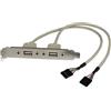 Startech.Com Adatattore Piastra Slot USB a Femmina 2 Porte