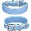 haoyueer Collare per cani grande, traspirante in rete, morbido e imbottito, riflettente, per cani di taglia media e grande, per cani di taglia media e grande, mastino, boxer, Bull Terrier (M, blu)