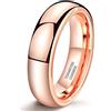 Zakk Anelli da donna e uomo in tungsteno Oro Rose lucido anelli di fidanzamento fedi nuziali 2mm 4mm 6mm (6mm,62 (19.7))