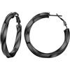 PROSTEEL 40MM Nero Orecchini Donna Orecchini a Cerchio Vuoto Orecchini Oversize Y2K Colonna di Torsione Pendolarismo Vacanza Festa Orecchini Combinazioni di Impilamento