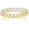 Zakk Eternity Anello da donna eternità spessore 4 mm con zirconi, per fidanzamento fedi nuziali anelli (Oro,Size 57 (18.1))
