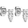 Purelei® Eternal Flame Orecchini a lobo - Orecchini con zirconi scintillanti da donna - Acciaio inossidabile 18K placcato oro - 3 x 8 mm - Perfetti per look auricolari curati - Oro/Argento/Oro rosa