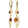 Copal Orecchini Da Donna In Ambra Baltica E Argento Sterling 925 Rivestiti In Oro