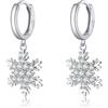 SLUYNZ Orecchini a forma di fiocco di neve in argento Sterling 925 scintillanti CZ per le donne di Natale fiocco di neve orecchini a goccia invernali, SMALL, Argento sterling, Zirconia cubica