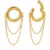DOEARKO Pesi per tunnel dell'orecchio Dilatatore per Orecchio in Acciaio Inossidabile Ear Tunnel Expanders Stretchers Body Piercing Jewelry per Uomini e Donne 6mm (Oro)
