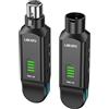LEKATO Trasmettitore e ricevitore XLR wireless 2,4 GHz, alimentazione phantom 48 V, microfoni condensatore/dinamici, Plug & Play, runtime 8H per PA, mixer, performance live