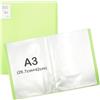 Aolkee Cartellina portadocumenti formato A3, con 40 tasche, in plastica, per esposizione, certificati, pittura, opere d'arte (verde)