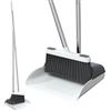 TreeLen Broom with Dustpan Combo Set Indoor,50 Long Handle Brooms Standing Dustpan for Household Lobby Kitchen Office Outdoor Floor Cleaning