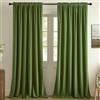 Joydeco Tende in velluto verde da 228,6 cm, 2 pannelli, oscuranti, super morbide, per camera da letto e soggiorno, tende per finestre isolate termicamente, tende oscuranti di lusso con tasca per asta