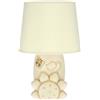 THUN - Lampada da Tavolo con Girasole, Campanella e Farfalla - Arredamento Casa - Linea Elegance - Ceramica, Acciaio - 33,5 h cm