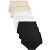 NEXT Donne Pack de 7 braguitas de Algodón completas con Alto contenido de Algodón Black/Pastel Rose Nude/White 40