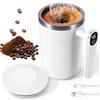 Viitech Tazza da caffè auto-commovente, in acciaio inox, 400 ml, automatica, magnetica, con indicatore di temperatura, ricaricabile tramite USB, per caffè e latte caldo (bianco)
