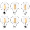 WULUN E27 G80 4W Vetro Retro lampadine led, Golf Ball lampadine decorative, E27 Base, AC/DC 220-240V, senza sfarfallio, 3000K bianco caldo, 400 Lumen, 6 pz
