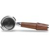 KNODOS Portafiltro senza fondo da 58 mm per macchine espresso Gaggia Classic Pro, Evo, E24 con manico in noce e cestello filtro da 18-21 grammi