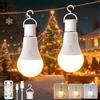 Ketom 2 Pezzi Lampadina LED Ricaricabile USB, Lampadina con Telecomando E27, Lampada da 7W, 3 Temperature Colore & Dimmerabile, Timer, Controllo Pulsante, per Campeggio Illuminazione di Emergenza