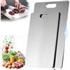 HXUING 2 Pezzi Tagliere in Titanio per Cucina, Tagliere in Acciaio Inox Doppio Lato per Alimenti, Rivestimento in Titanio, Antibatterico e Resistente, per Tagliare Carne, Frutta e Verdura (2 Pezzi)