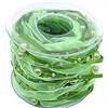 ANCLLO Nastro di perline artificiali da 10 m Nastro in chiffon e nastri di pizzo in organza per fiori da sposa Decorazione albero di Natale Confezione artigianale per cucire-verde