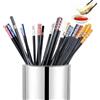 LIANRISES 10 Paia Bacchette Sushi, Bacchette Cinesi Coreane Giapponesi, Fibra Di Vetro, Riutilizzabile, Lavastoviglie, Sicuro, Nero, Antiscivolo, Per Pasta, Riso