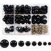 TOAOB THE ONE AND ONLY BABY TOAOB 150 Pezzi Occhi di Sicurezza per Amigurumis 14mm a 40mm Grandi Nero Occhi Plastica Occhietti con 150 Pezzi Rondelle per Bambole Pupazzi Fai da Te all'Uncinetto e Animali di Peluche