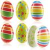 com-four® 6X Uovo di Pasqua Decorative da Riempire - Uova Colorate da Riempire per Pasqua - Piccole Uova di Pasqua Multicolore con Strisce e Punti