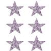 PATIKIL Stelle Termoadesive, 6pz Stelle Adesive Argento con Strass Glitter e Cristalli Patch di Stoffa per Artigianato Fai da Te Riparazione Abbigliamento Jeans, Viola 6cm