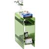 Dewrhiixe Tavolino Stretto in Acrilico Trasparente, Comodino Sottile per Piccoli Spazi, Mobile per Camera da Letto, Soggiorno, Ufficio (verde, 40×22×55cm)