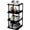 PAIDE P Organizzatore di scarpe. Stoccaggio di calzature. Organizer per scarpe per armadio calzascarpe. Supporto per scarpe regolabile in altezza, scarpiera semplice. (Black 4 Levels)
