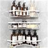 Diwoker Mensola Doccia Angolare Senza Foratura 3 Pezzi, Porta Sapone per Doccia Porta Shampoo Bagno Accessori Nero (Bianco, 3 Pezzi)