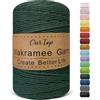 OurTop Corda Macramè, 3mm x 300m Filo Macrame Corda Macramè Filo Morbido Filato Macrame per Appendere La Parete, Fai Da Te, Artigianato, Lavori a Maglia, Lavori Decorativi(Verde Scuro)
