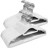 ABHENG Grucce in plastica, 50 Pezzi, Durevole,robuste, resistenti, Salvaspazio, Antiscivolo, Gancio girevole 360°, Ideato per T-shirt, Cappotti, Abiti, Camicette, Pantaloni, Giacca, Bianco, APY0350W