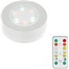 MOUJUCHI Luci Armadio, 1PCS Luce a Batteria Lampada con con Telecomando Vetrine per Armadietto, Scale, Cucina, Corridoi, Camera