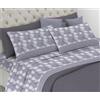 Riad Arredo Set Completo Letto in Flanella 100% Caldo Cotone Antipalline - Completo Lenzuola Morbide - Made In Italy (Foglie Grigio, Matrimoniale)